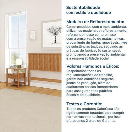 Imagem de Conjunto Cabeceira Queen com 2 Mesas de Cabeceira e Cômoda Oiti CabeCasa MadeiraOriginals