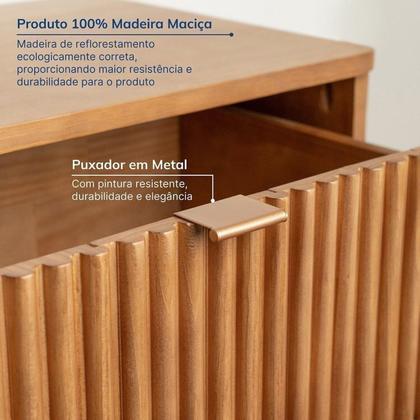 Imagem de Conjunto Cabeceira Queen com 2 Mesas de Cabeceira e Cômoda Oiti CabeCasa MadeiraOriginals