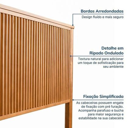 Imagem de Conjunto Cabeceira Queen com 2 Mesas de Cabeceira e Cômoda Oiti CabeCasa MadeiraOriginals