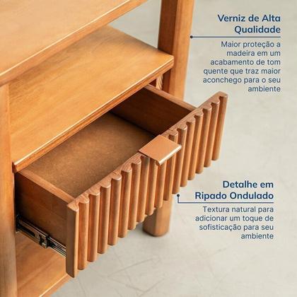 Imagem de Conjunto Cabeceira Queen com 2 Mesas de Cabeceira e Cômoda Oiti CabeCasa MadeiraOriginals