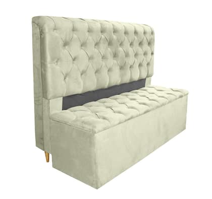 Imagem de Conjunto Cabeceira + Recamier Baú Imperial Para Cama Box Casal King Size - Suede - Sv Decor