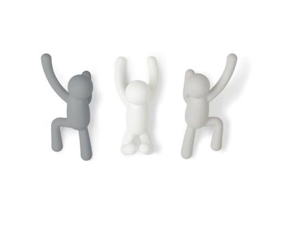 Imagem de Conjunto Cabideiros De Parede 3 Peças Cinza Umbra (Branco, Cinza Claro e Cinza Escuro) Buddy