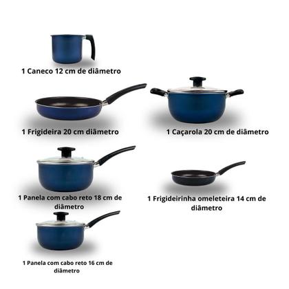 Imagem de Conjunto Caçarola + Panelas com cabo + frigideira + caneco