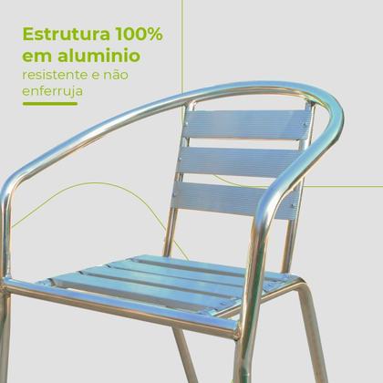 Imagem de Conjunto Cadeiras Alumínio Leve Área Externa Varanda Jardim Jogo Resistente Piscina Condomínio Modelo Carneiros