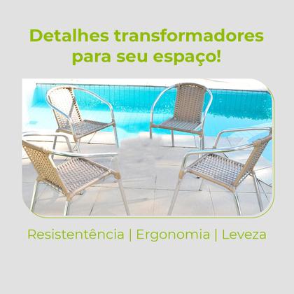 Imagem de Conjunto Cadeiras Alumínio Marrom Leve Resistente Varanda Externa Jardim Top Luxo