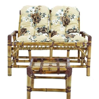 Imagem de Conjunto Cadeiras de Bambu + Mesa Para Sala e Área Externa T1