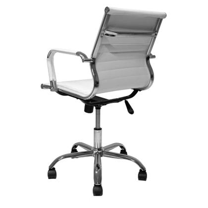 Imagem de Conjunto Cadeiras De Escritório Diretor Secretária Com 2 Interlocutor Stripes Esteirinha Eames Eiffel Branca