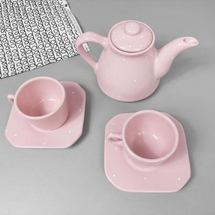 Imagem de Conjunto Café Provençal 3 Peças Rosa Poá