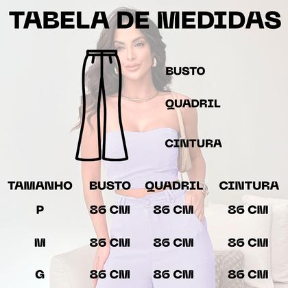 Imagem de Conjunto Calça Pantalona Cintura Alta e Cropped em Duna