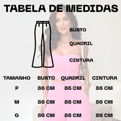 Imagem de Conjunto Calça Pantalona Cintura Alta e Cropped em Duna