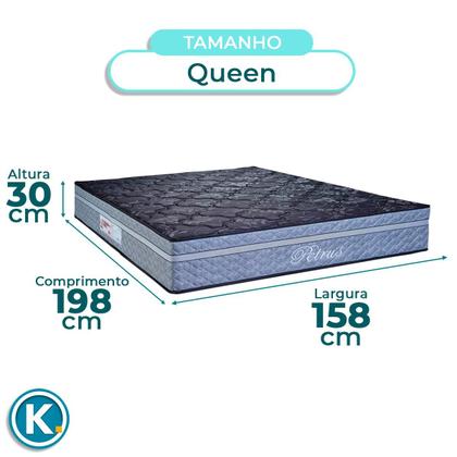 Imagem de Conjunto Cama Box Azul Queen + Colchão Molas Ensacadas Petrus Paropas + Cabeceira