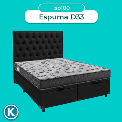 Imagem de Conjunto Cama Box Bau Blindado Casal + Colchão D33 Iso100 Ortobom + Cabeceira