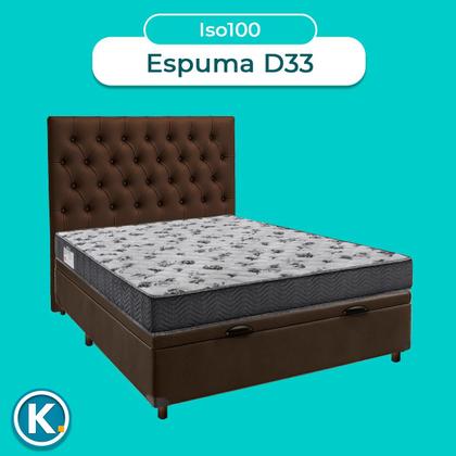 Imagem de Conjunto Cama Box Bau Blindado Casal + Colchão D33 Iso100 Ortobom + Cabeceira