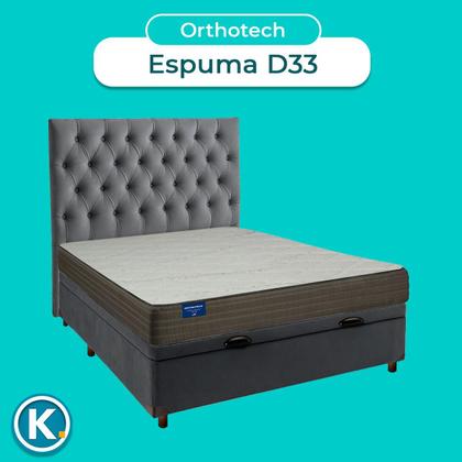 Imagem de Conjunto Cama Box Bau Blindado Casal + Colchão D33 Orthotech Inducol + Cabeceira