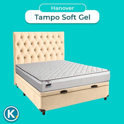 Imagem de Conjunto Cama Box Bau Blindado Casal + Colchão Molas Ensacadas Hanover Inducol + Cabeceira