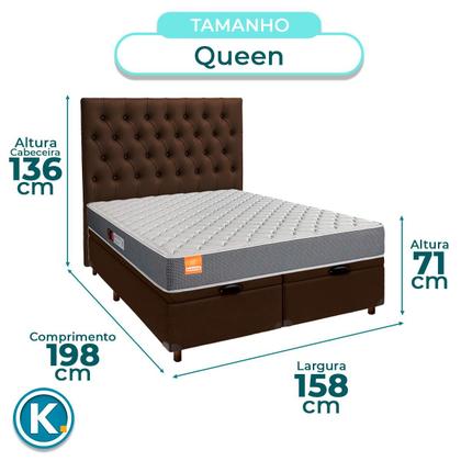 Imagem de Conjunto Cama Box Bau Blindado Queen + Colchão D23 Pro Inducol + Cabeceira