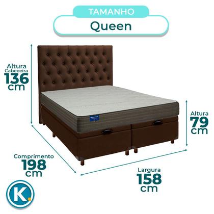 Imagem de Conjunto Cama Box Bau Blindado Queen + Colchão D33 Orthotech Inducol + Cabeceira