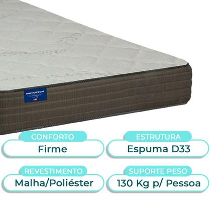 Imagem de Conjunto Cama Box Bau Blindado Solteiro + Colchão D33 Orthotech Inducol + Cabeceira