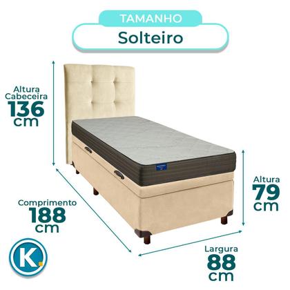 Imagem de Conjunto Cama Box Bau Blindado Solteiro + Colchão D33 Orthotech Inducol + Cabeceira