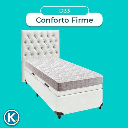 Imagem de Conjunto Cama Box Bau Branco Solteiro + Colchão D33 D33 Inducol + Cabeceira