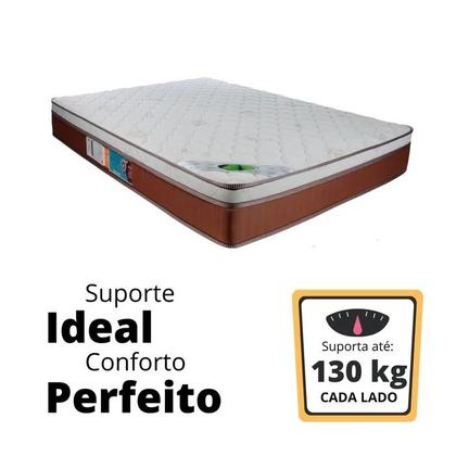 Imagem de Conjunto Cama Box Baú Casal Blindada + Colchão Molas Ensacadas Caribe 138x188x66 - Luckspuma