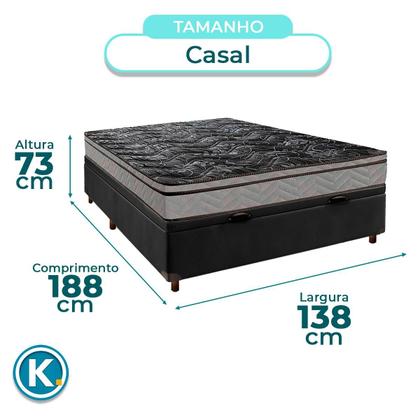 Imagem de Conjunto Cama Box Bau Casal + Colchão Conforto Paropas