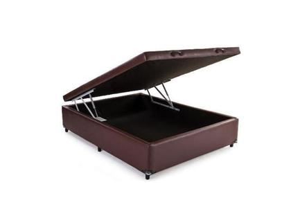 Imagem de Conjunto Cama Box Baú Casal Viúva + Colchão de Molas Castor Class  128x188x67 - Ideal para Quartos Estreitos 