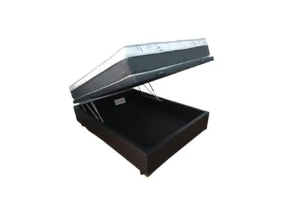 Imagem de Conjunto Cama Box Baú Casal Viúva + Colchão de Molas Castor Class  128x188x67 - Ideal para Quartos Estreitos 