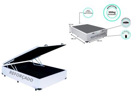 Imagem de Conjunto Cama Box Baú Casal Viúva + Colchão Ortobom Airtech Molas Ensacadas 128x188x72 