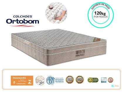 Imagem de Conjunto Cama Box Baú Casal Viúva + Colchão Ortobom Airtech Molas Ensacadas 128x188x72 