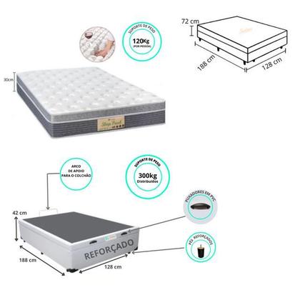 Imagem de Conjunto Cama Box Baú Casal Viúva  + Colchão Sankonfort Sleep Fresh 128x188x72 (Linha de Molas Ensacadas Confortável) 