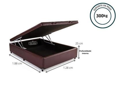 Imagem de Conjunto Cama Box Baú Casal Viúva Jadmax + Colchão Castor Molas Class 128x188x67 (Largura menor ideal para espaços pequenos)