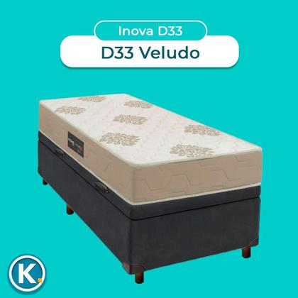 Imagem de Conjunto Cama Box Bau Com Colchão Solteiro Inova D33 Inovaflex - Cinza