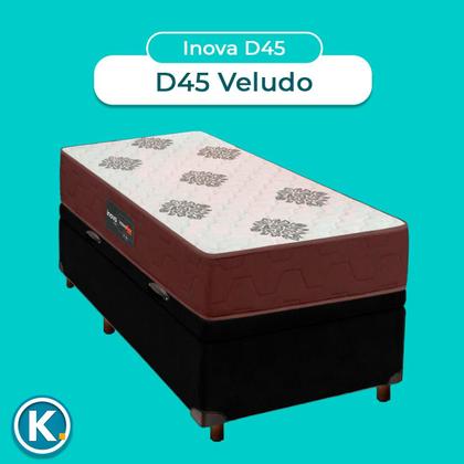 Imagem de Conjunto Cama Box Bau Com Colchão Solteiro Inova D45 Inovaflex - Preto