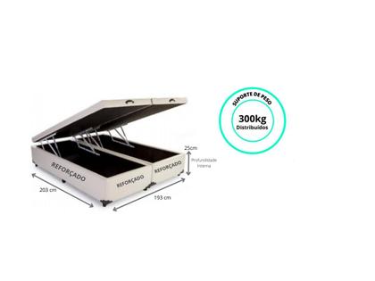 Imagem de Conjunto Cama Box Baú  Jadmax Casal King  + Colchão Castor Molas Class 193x203x67