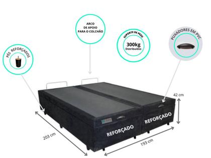 Imagem de Conjunto Cama Box Baú  Jadmax Casal King  + Colchão Castor Molas Class 193x203x67