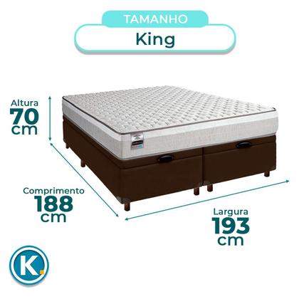 Imagem de Conjunto Cama Box Bau King + Colchão Hanover Inducol