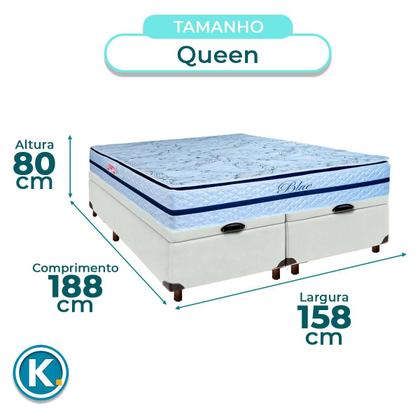 Imagem de Conjunto Cama Box Bau Queen + Colchão Blue Paropas