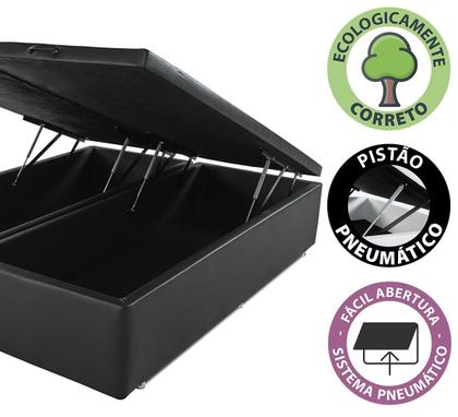 Imagem de Conjunto Cama Box Baú Queen + Colchão Molas Ensacadas Bf Colchões 158x198x69cm