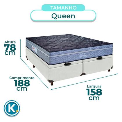 Imagem de Conjunto Cama Box Bau Queen + Colchão Petrus Paropas