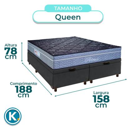 Imagem de Conjunto Cama Box Bau Queen + Colchão Petrus Paropas