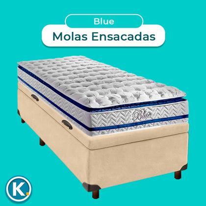 Imagem de Conjunto Cama Box Bau Solteiro + Colchão Blue Paropas