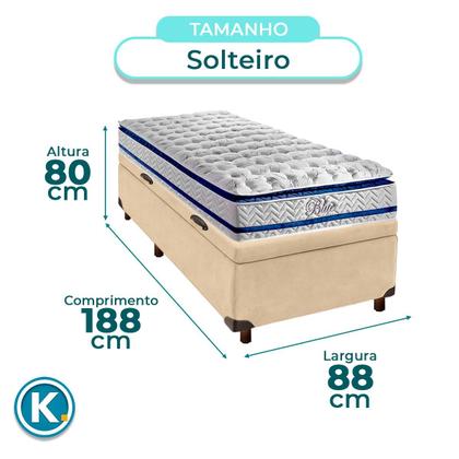 Imagem de Conjunto Cama Box Bau Solteiro + Colchão Blue Paropas
