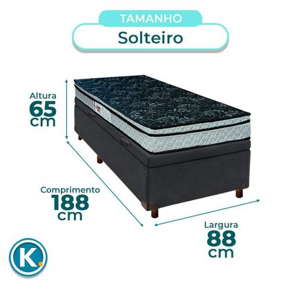 Imagem de Conjunto Cama Box Bau Solteiro + Colchão Conforto Paropas