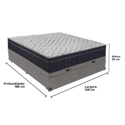Imagem de Conjunto Cama Box Baú Viúvo Colchão Airtech D45 ExtraFirme