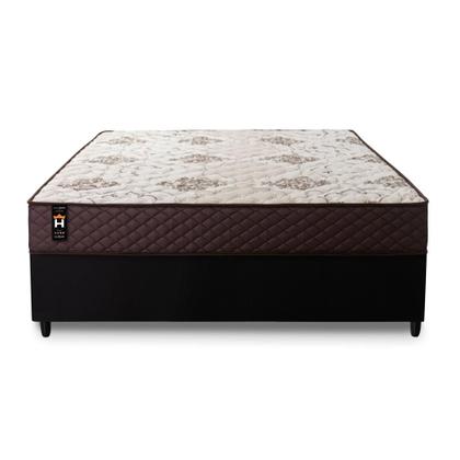 Imagem de Conjunto Cama Box c/ Molas Ensacadas Allura Marrom Casal 138x188x58