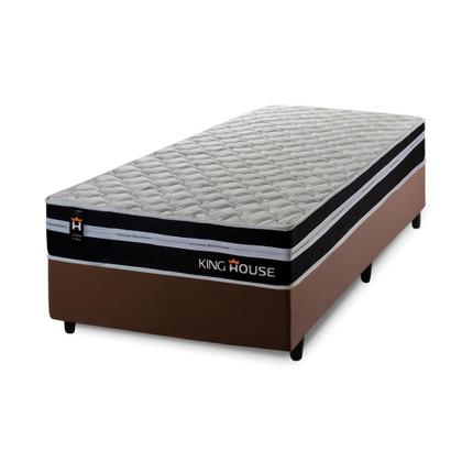 Imagem de Conjunto Cama Box c/ Molas Ensacadas Durham Preto Solteiro 96x203x60