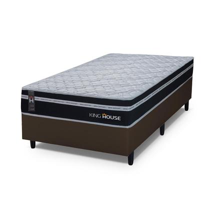 Imagem de Conjunto Cama Box c/ Molas Ensacadas Durham Preto Solteiro 96x203x60