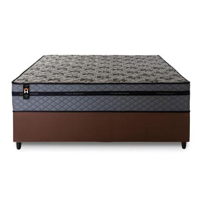 Imagem de Conjunto Cama Box c/ Molas Ensacadas Montreal Cinza Casal 138x188x64