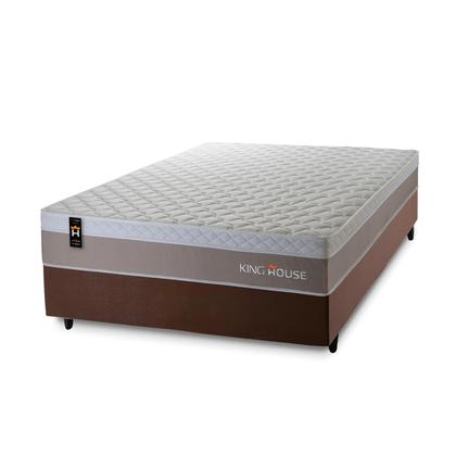 Imagem de Conjunto Cama Box c/ Molas Ensacadas Sheffield Bege Viúva 128x188x65